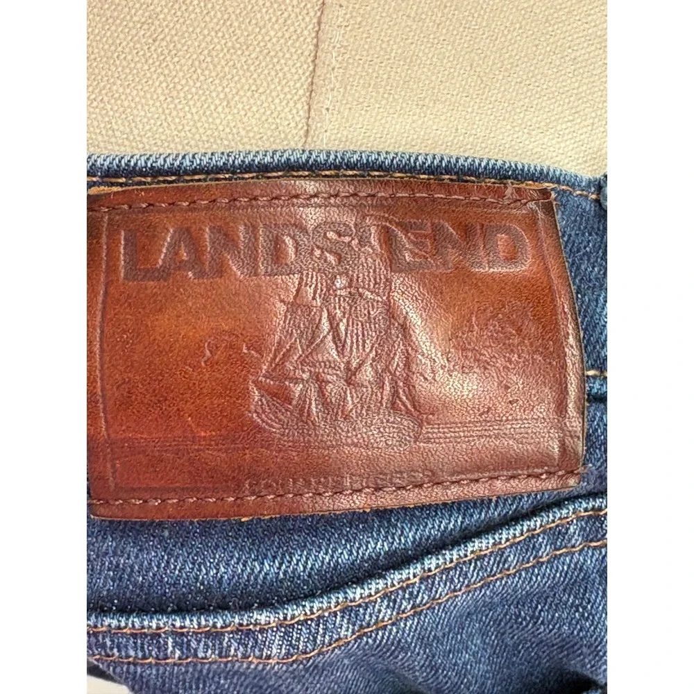 Lands' End Slim Fit Jeans Blue Square Rigger Stretch Denim 36x32